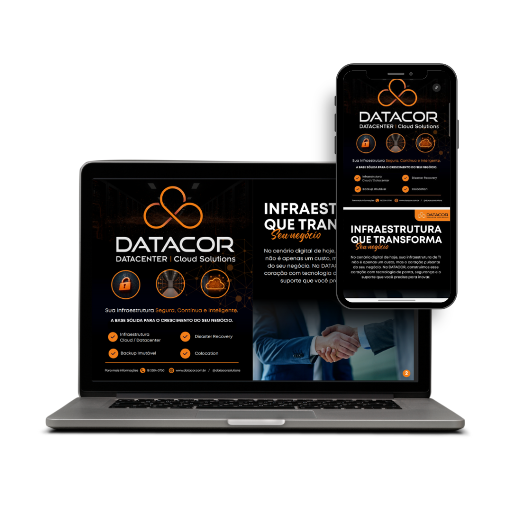 Alta disponibilidade em datacenter da Datacor, garantindo operação contínua dos serviços empresariais sem interrupções.